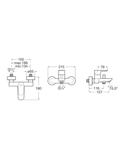 Grifo para baño y ducha exterior de la serie CALA de Roca. Pereda. 2