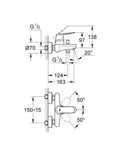 Grifo bañera Eurosmart Cosmopolitan GROHE 2
