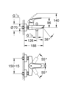 Grifo bañera Eurosmart GROHE 2