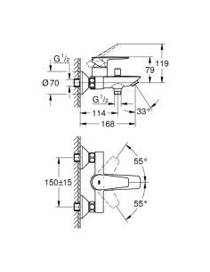 Grifo bañera Bauedge GROHE 2