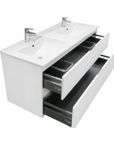Mueble lavabo doble suspendido blanco Karma 2