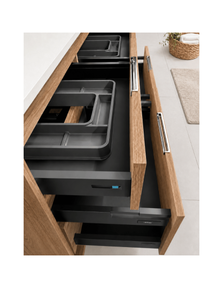 Mueble lavabo doble madera roble tabaco Nepal (Interior)