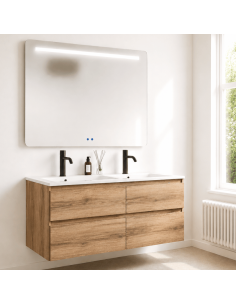 Mueble lavabo doble madera Karma