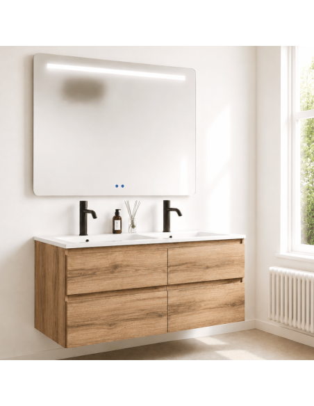 Mueble lavabo doble madera Karma