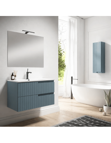 Mueble baño azul suspendido Clair