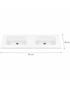 Lavabo doble seno 121x46 cm Etna 2