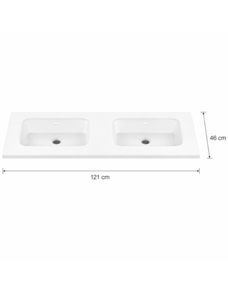 Lavabo doble seno 121x46 cm Etna | Pereda