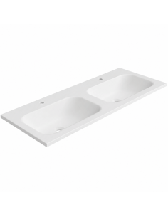 Lavabo doble seno 121x46 cm blanco mate Milo