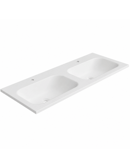 Lavabo doble seno 121x46 cm blanco mate Milo