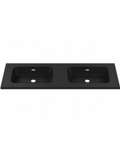 Lavabo doble seno negro 121x46 cm Etna
