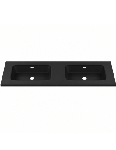 Lavabo doble seno negro 121x46 cm Etna