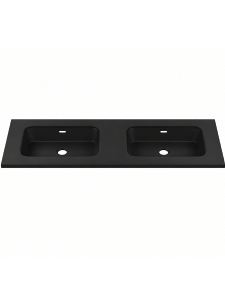 Lavabo doble seno negro 121x46 cm Etna