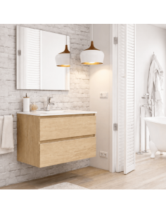 Mueble baño suspendido 80 cm Inglet bambú