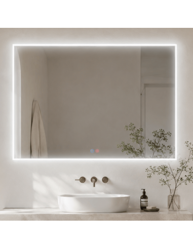 Espejo baño 100x80 con luz y antivaho Boston