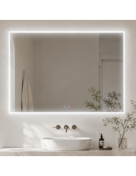 Espejo baño 100x80 con luz y antivaho Boston