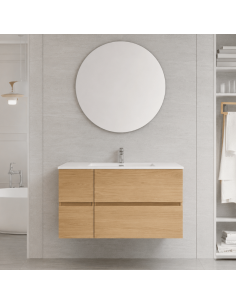 Mueble baño suspendido roble Vega