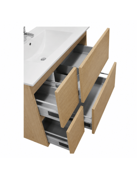 Mueble baño suspendido roble Vega (Interior)