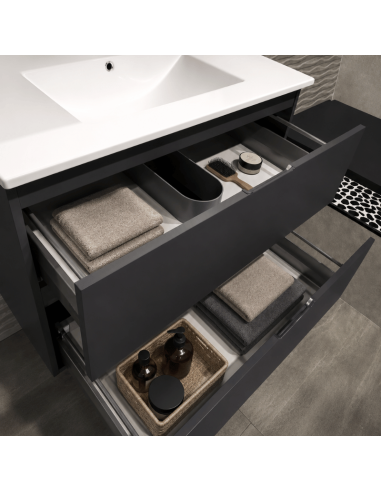 Mueble baño suspendido KARMA blanco o grafito | Pereda