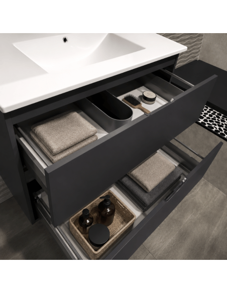 Mueble baño suspendido KARMA blanco o grafito | Pereda