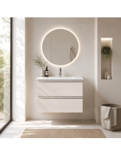 Mueble baño con lavabo Unik The Gap fresno nordico ROCA