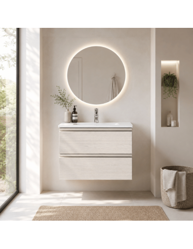 Mueble baño con lavabo Unik The Gap fresno nordico ROCA