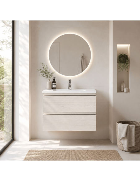 Mueble baño con lavabo Unik The Gap fresno nordico ROCA