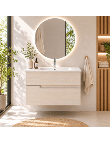 Mueble baño madera fresno Unik Victoria-N ROCA
