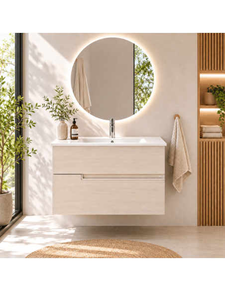 Mueble baño madera fresno Unik Victoria-N ROCA