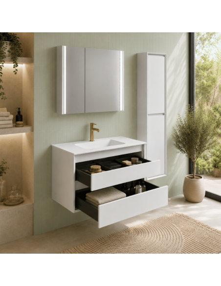 Mueble baño suspendido blanco MARCO (Interior)