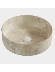 Lavabo sobre encimera redondo Ø36 cm Travertino