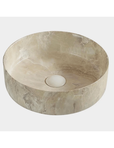 Lavabo sobre encimera redondo Ø36 cm Travertino
