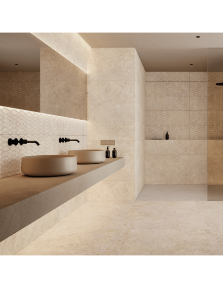 Azulejos pasta blanca rectificada Ardara Diamond White 33x100 cm