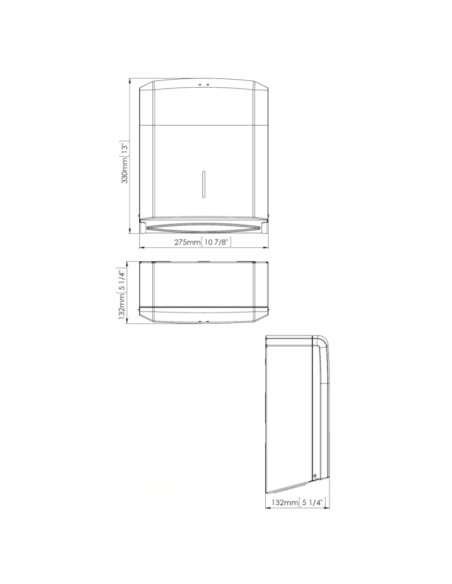 Medidas Dispensador de papel de manos blanco C/Z MEDICLINICS