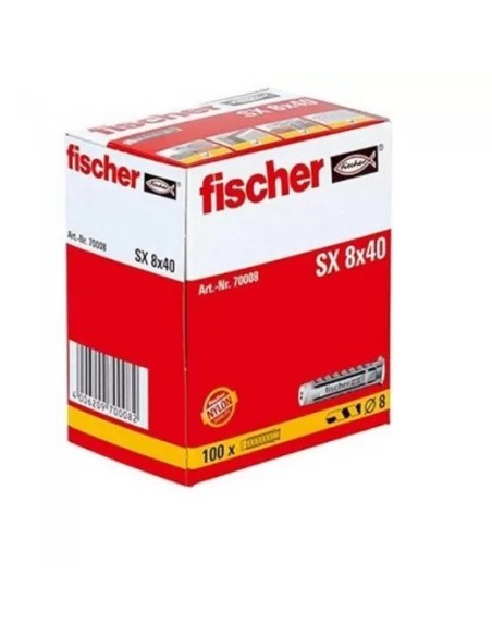 Taco nylon FISCHER SX 8x40 mm 100 uds. Embalaje