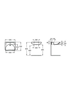 Lavabo mural ACCESS 64 x 55 cm blanco. Principal 2