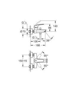Grifo de baño-ducha EUROSMART GROHE. Principal 2