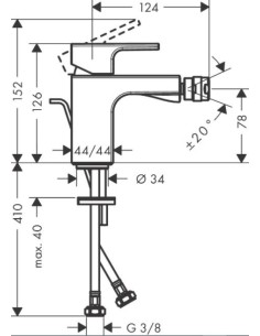 Grifo de bidé VERNIS SHAPE HANSGROHE. Principal 2
