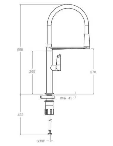 Grifo de cocina MAGNET  RAMÓN SOLER. Medidas