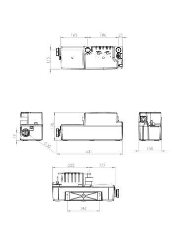 Bomba Sanicondens Best Flat de SFA. Medidas