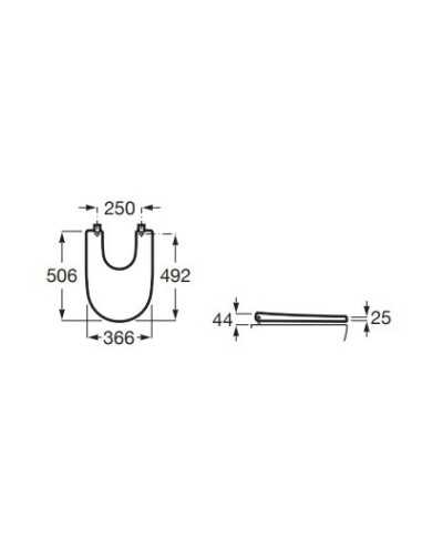 Tapa bidé normal ONA de ROCA. Medidas
