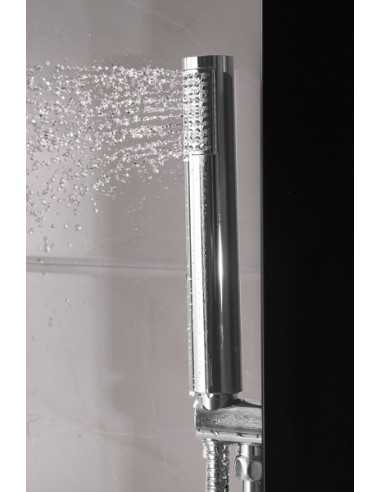  Wieoc Panel de ducha de baño negro columna termostática columna  de ducha montado en la pared con chorros de masaje de spa corporal :  Herramientas y Mejoras del Hogar