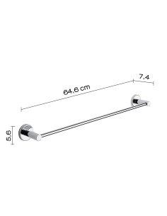 Toallero baño 60 cm FELCE en Cromo. Principal 2