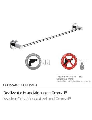 Toallero 60 cm FELCE en Cromo. Montaje