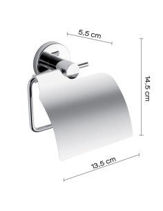 Portarrollos baño con tapa FELCE en Cromo. Principal 2