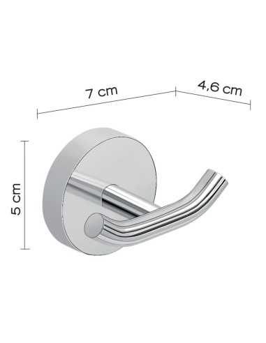 Percha baño doble G-EROS. Medidas