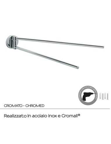 Toallero baño giratorio 2 barras FELCE. Montaje