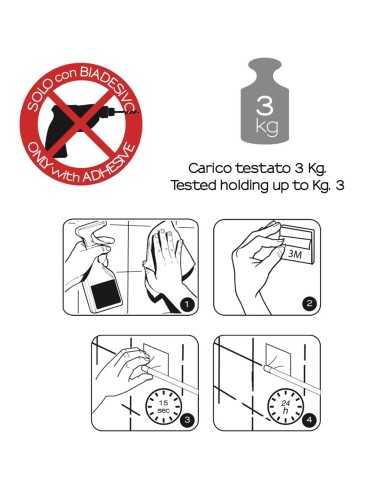 Toallero baño 45 cm WIZARD adhesivo. Instrucciones