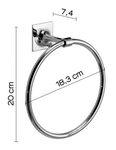 Aro baño adhesivo WIZARD. Medidas