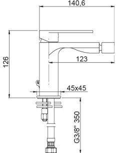 Grifo de bidé ALPHA negro. Principal 2