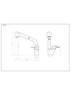 Grifo de cocina MEDUSA EC-19 extraíble. Principal 2